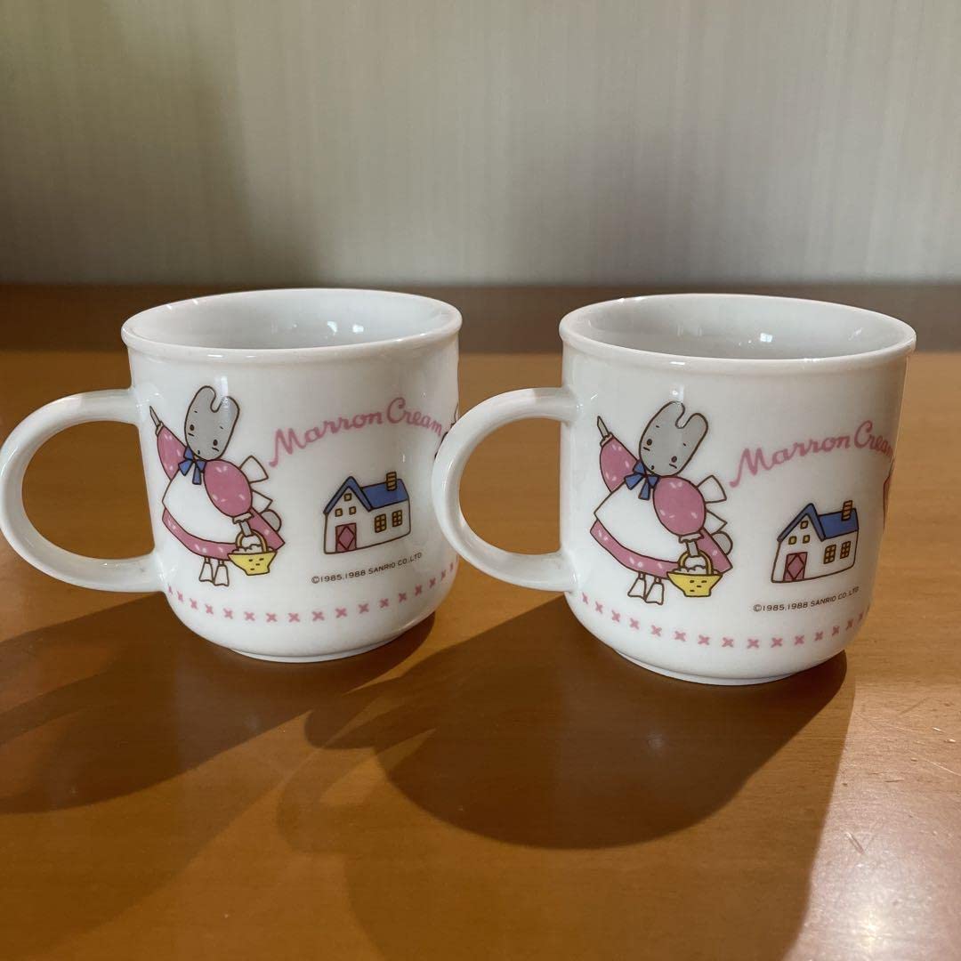 【昭和レトロ】マロンクリーム　食器セット　マグカップ　お茶碗　コップ×2個 サンリオ マロンクリーム マグカップ&茶碗セット 食器 サンリオ